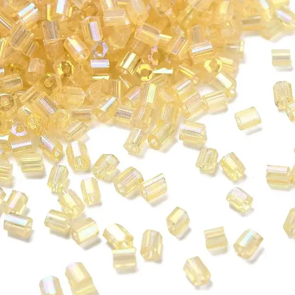 Transparent Colours Rainbow Glass Seed Round Bugle Beads