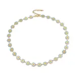 Enamel Daisy Link Chain Necklace