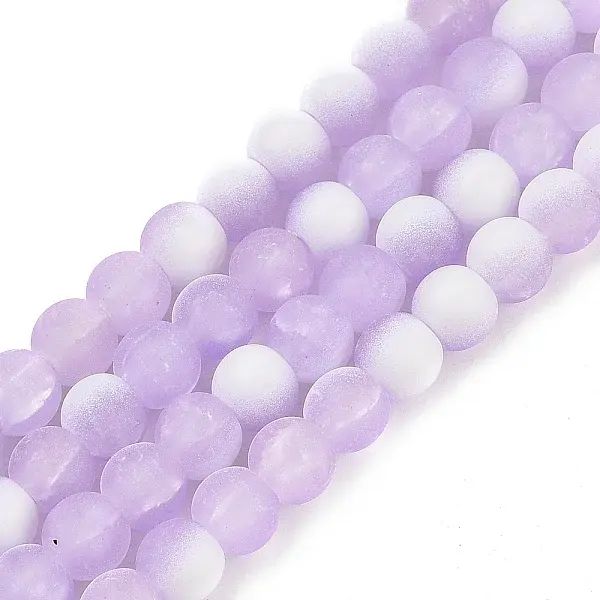 Frosted Crackle Glass Beads