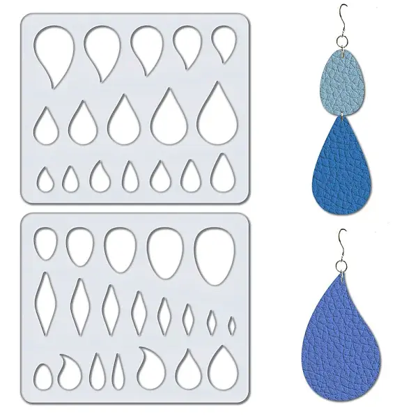 2Pcs 2 Style Acrylic Earring Handwork Template