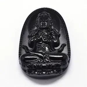 Natural Obsidian Carven Pendants