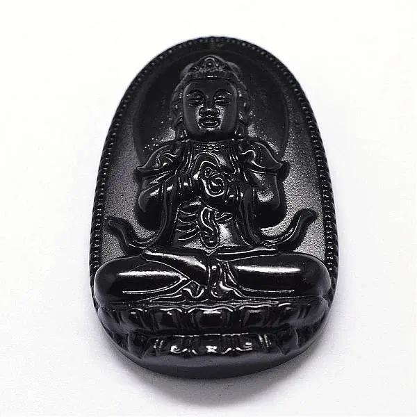 Natural Obsidian Carven Pendants