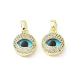 Printed Brass Micro Pave Cubic Zirconia with Glass Pendants