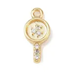Brass Micro Pave Clear Cubic Zirconia Pendants