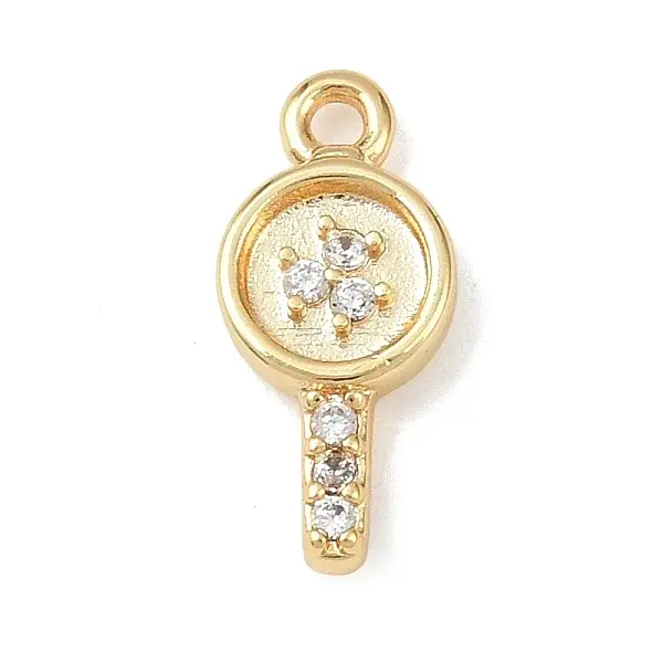 Brass Micro Pave Clear Cubic Zirconia Pendants