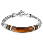 Dyed Natural Tiger Eye Curved Rectangle Link Bracelet
