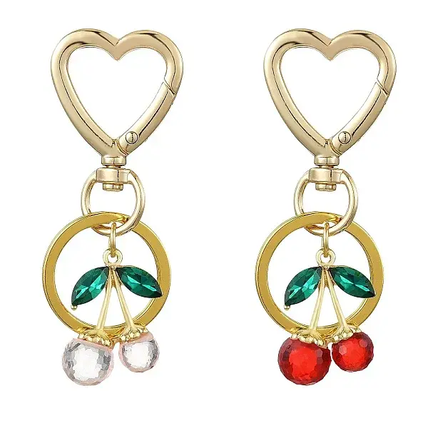 Cherry Alloy & Glass Pendant Decoration