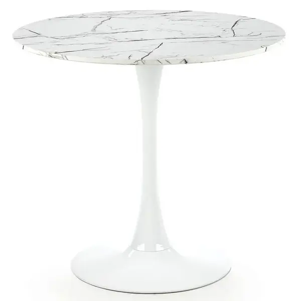 Stùl Denver 80 Mdf/Ocel – Bílý Marmur/Bílý