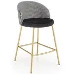 Barová židle H113 bílá/černá/zlatý