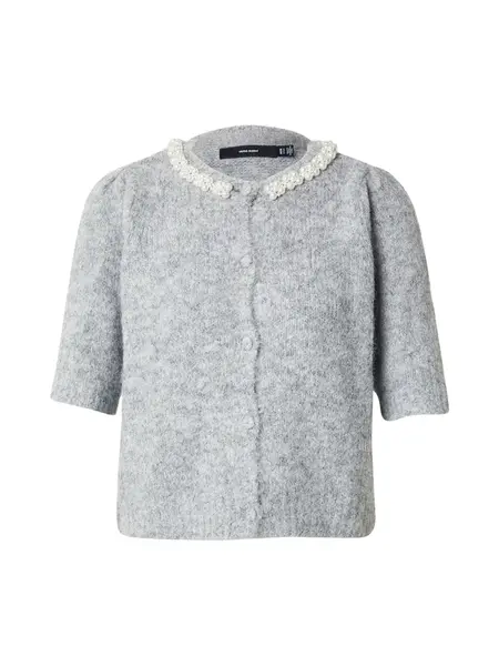VERO MODA Kardigán 'VMOcean'  sivá melírovaná / perlovo biela
