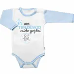 Baby Nellys Body dl. rukáv s vtip. textem , Já jsem TEN DŮVOD našeho zpoždění, vel. 86 kluk vel.  86 kluk