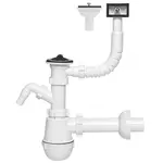 Drezový sifón Ø 50 mm fľaškový 1-komorový vývod pre pračku/umývačku riadu 1233