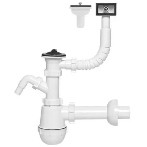 Drezový sifón Ø 50 mm fľaškový 1-komorový vývod pre pračku/umývačku riadu 1233