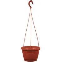 Závesný kvetináč LOGATO s podmiskou plast 22x16 cm terakota