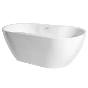 Voľne stojaca vaňa Navia 160/80 so sifónom Klik Klak s obdĺžnikovým prepadom Slim chróm