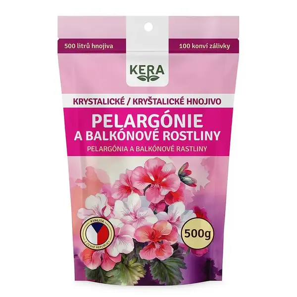 Krystalické hnojivo pelargonie a balkonové rostliny 500 g
