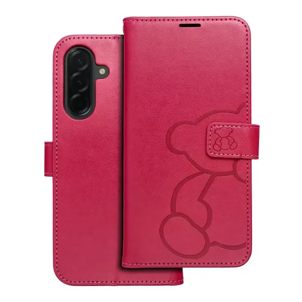 Flipové pouzdro MEZZO Book case pro Samsung Galaxy A36 5G, teddy bear magenta