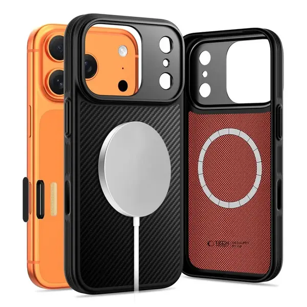 Tech-Protect Kevlar Aramid CC MagSafe obal, iPhone 17 Pro Max, černý