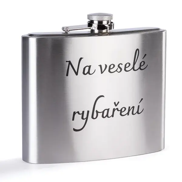 Kovová placatka Na veselé rybaření 1000 ml