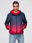 Men's ombre sports jacket with reflectors and fleece lining