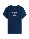 Tommy Jeans Tričko  námornícka modrá / biela