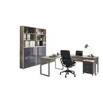 MID.YOU KANCELÁŘ, Sonoma dub, vysoce lesklá antracitová