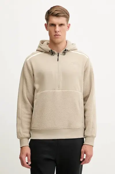 Mikina The North Face pánská, zelená barva, s kapucí, hladká, NF0A8E7FCEL1