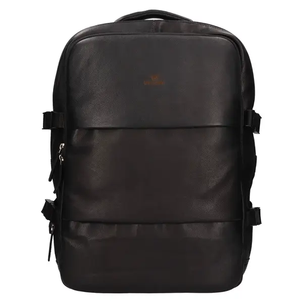 Cestovní kožený batoh Mustang Travel - černá