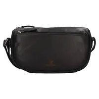 Dámska kožená cossbody kabelka Mustang Inn - čierna