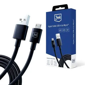 3mk Hyper Cable USB-A / MicroUSB 1.2m 5V 2,4A, černá
