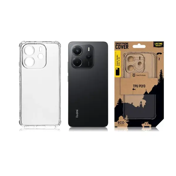 Zadní kryt Tactical TPU Plyo pro Xiaomi Redmi Note 14 4G, transparentní