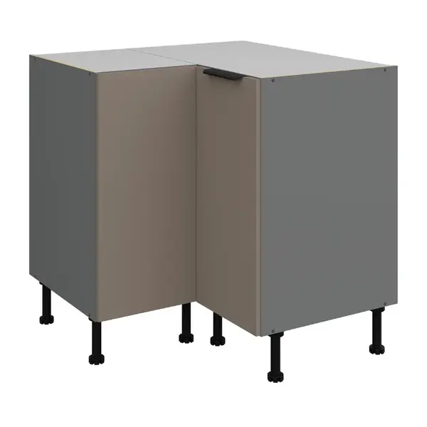 Spodní rohová skříňka Aria ANT 90x90 DN 2F BB Barva korpusu: Antracit, Barva dvířek: TA - Sandgrau AFM