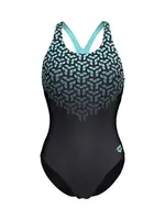 ARENA Športové jednodielne plavky 'KIKKO'  tyrkysová / čierna