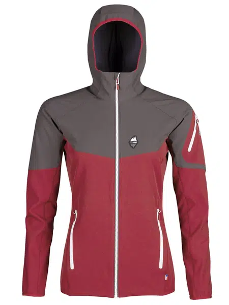 High point Atom Lady Hoody M, brich red/iron gate Dámská softshellová bunda