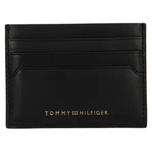 Kožený obal na karty Tommy Hilfiger Paul, přírodní kůže − černá