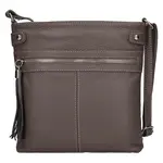Dámska kožená crossbody kabelka Italia Laura - tmavo šedá