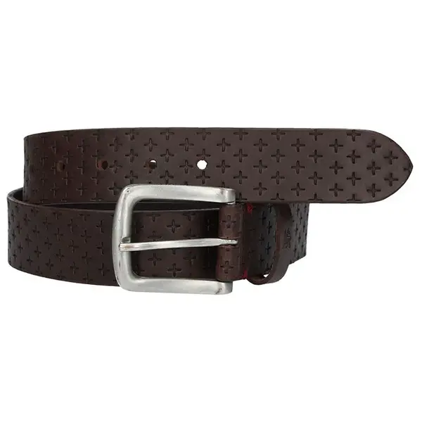 Hnedý kožený pánsky opasok Lerros John