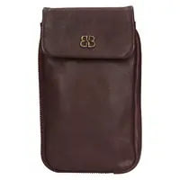 Dámská kožená kabelka na telefon a doklady Bellicci Dorett - tmavě hnědá