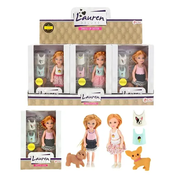 Bábika so psíkmi Lauren 14cm-Toi Toys