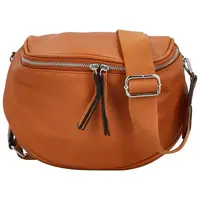 Stylová dámská koženková kabelko-ledvinka Ergitta new, hnědá