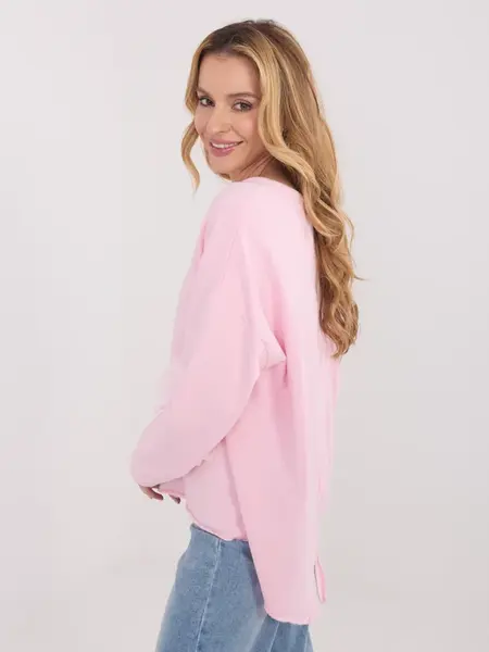 Světle růžová halenka s mašlí