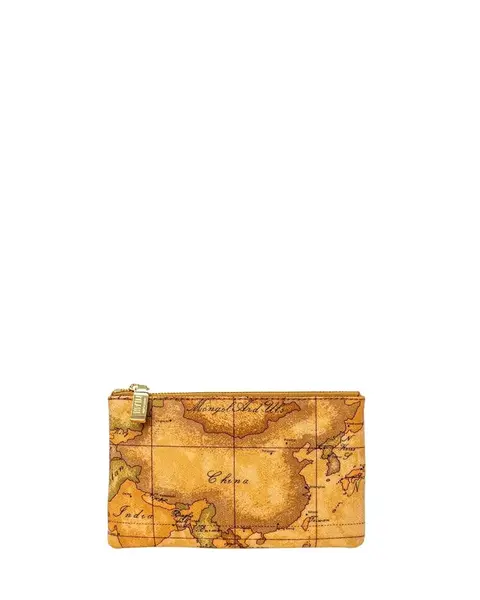 Kožená peněženka s mapovým vzorem