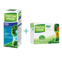 TANTUM VERDE DUO 1,5 mg/ml + 5 mg/ml orální sprej, roztok a Tantum Verde Mint 3mg 20 pastilek 15 ml