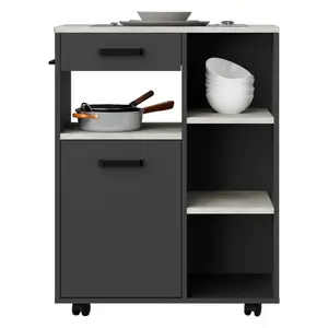 P & B SERVÍROVACÍ VOZÍK, antracitová, světle šedá, 70,2/92,6/40 cm