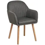 MID.YOU ŽIDLE S PODRUČKAMI, vzhled lnu, přírodní barvy, tmavě šedá