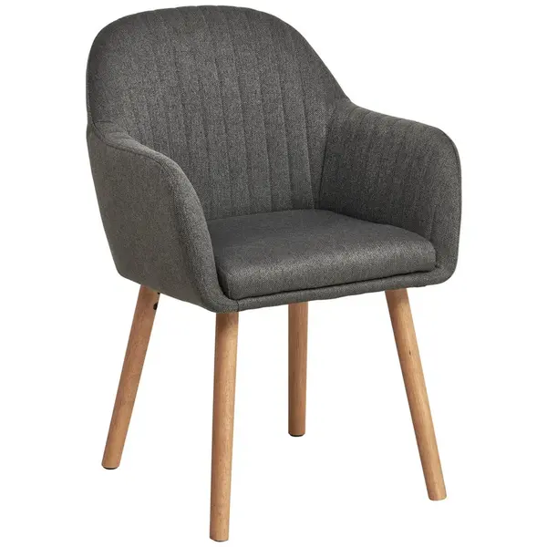 MID.YOU ŽIDLE S PODRUČKAMI, vzhled lnu, přírodní barvy, tmavě šedá