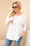 Plus size asymetrická blúzka s náhrdelníkom