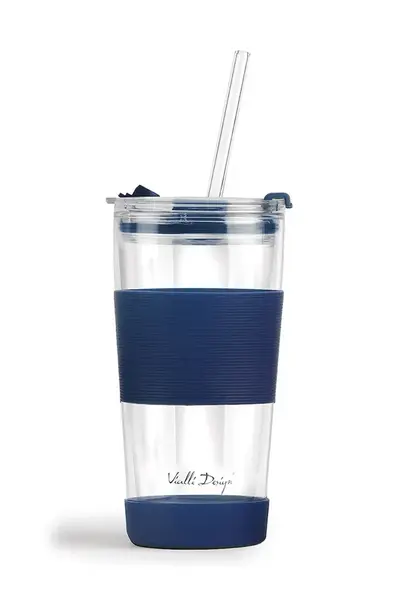 Termohrnek s brčkem Vialli Design Fuori 600 ml