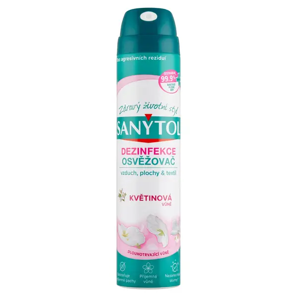 SANYTOL Dezinfekční osvěžovač vzduchu, povrchů a textilií s květinovou vůní 300 ml