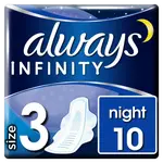 ALWAYS Infinity Night Vložky s křidélky, velikost 3, 10 ks